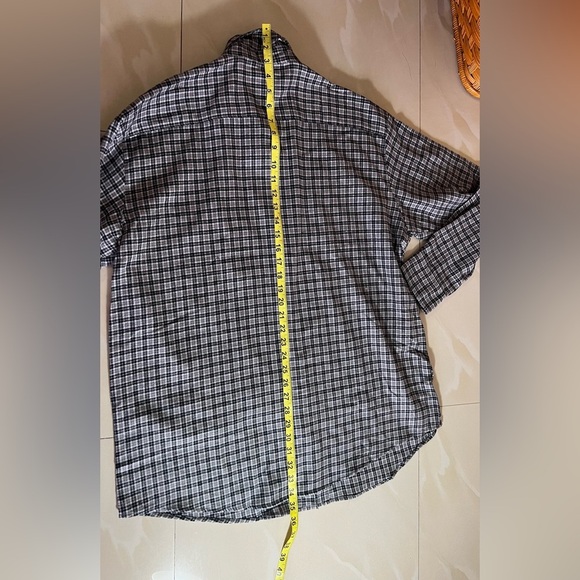 St John’s Bay Shirt ST. JOHN'S BAY mens dress shirt BLACK GREY Large Cotton - Picture 15 of 16